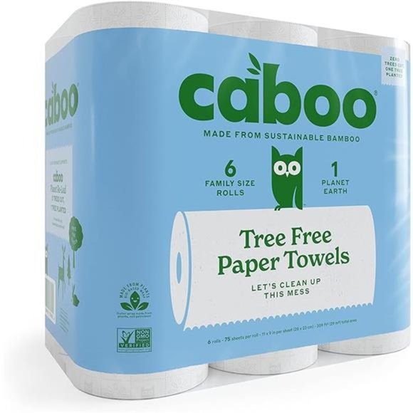 Tree Free Bamboo Paper Towels,6 Rolls,Earth Friendly Sustainable Paper Towels - Picture 6 of 7